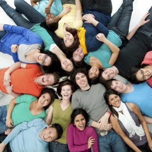 Large group of students